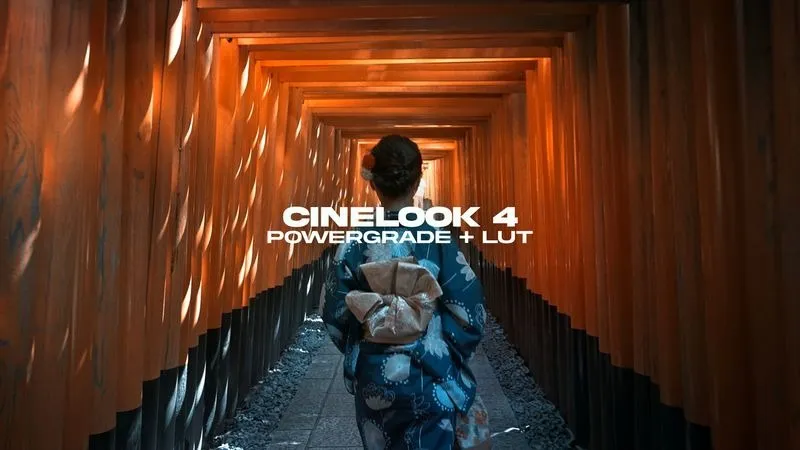 邃深蓝色橙色美学视频调色达芬奇PowerGrade 节点预设LUT预设 CineLook 4 | DaVinci Resolve PowerGrade + LUT