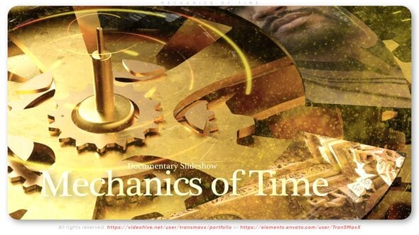 齿轮水墨双重影历史幻灯片纪录片视频动画AE模板 Mechanics of Time