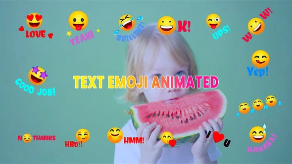 文本表情符号动画插图元素包AE模板 Text Emoji Animated Illustration Element Pack