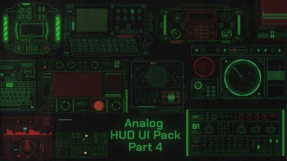 AE模板 未来复古赛博朋克 HUD UI用户界面元素合