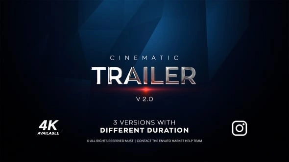 AE模板 时尚金属文本 4K 电影预告片