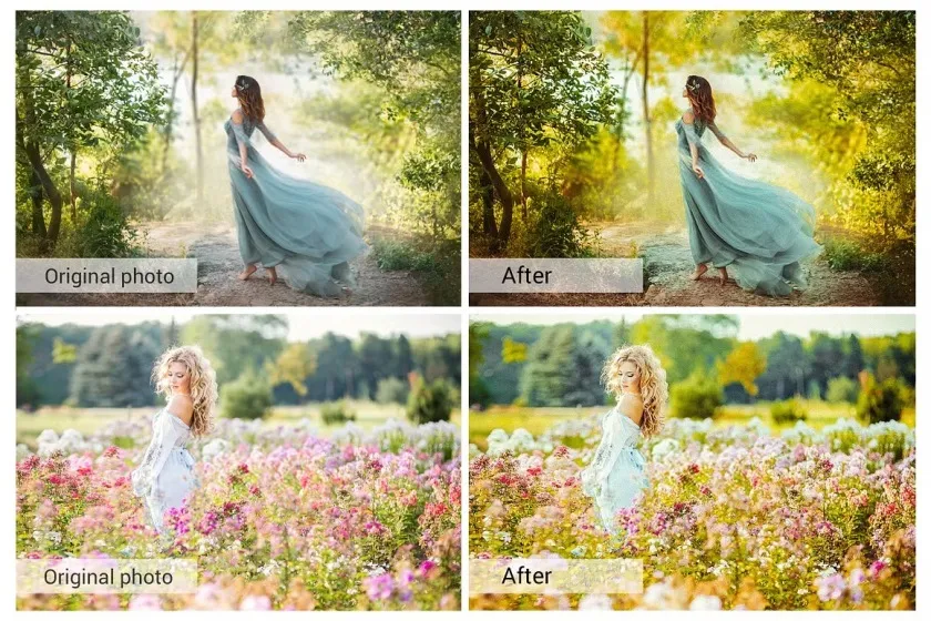 你好阳光-明黄调花海人像写真Lightroom预设APP滤镜/Vlog视频调色LUT预设 Hello Sunshine Lightroom Presets