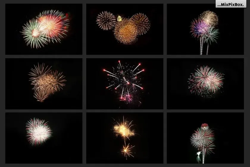 100+高清烟花烟火叠加合成前景素材 附视频教程 100 Fireworks Overlays