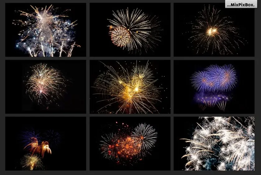 100+高清烟花烟火叠加合成前景素材 附视频教程 100 Fireworks Overlays