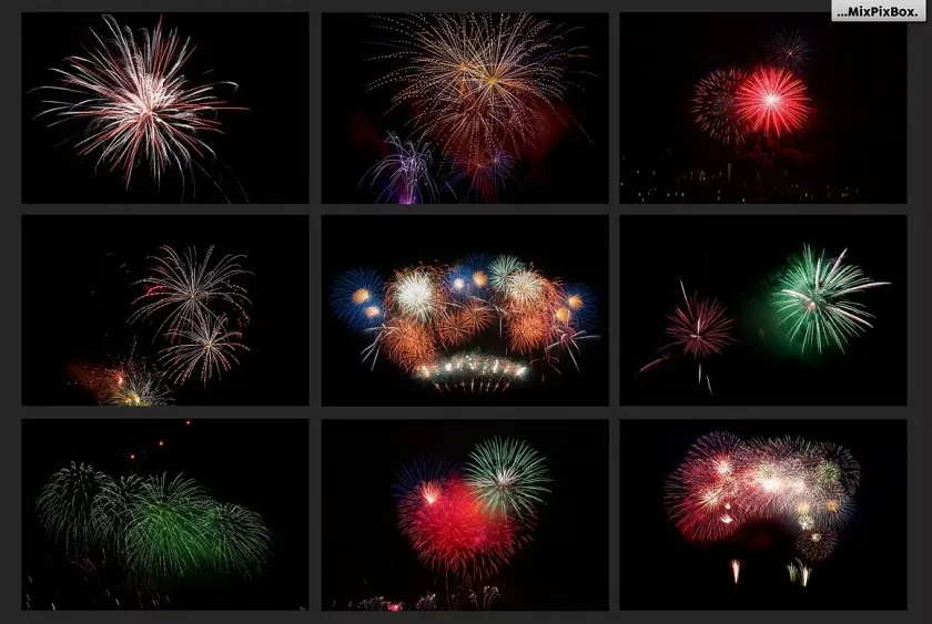 100+高清烟花烟火叠加合成前景素材 附视频教程 100 Fireworks Overlays