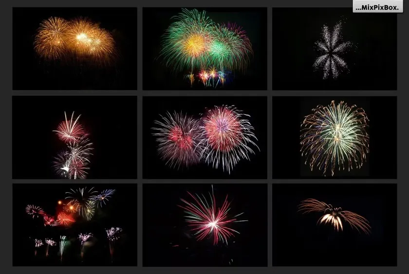 100+高清烟花烟火叠加合成前景素材 附视频教程 100 Fireworks Overlays