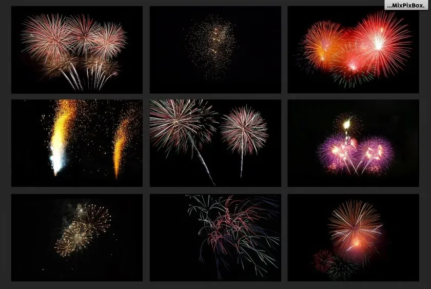 100+高清烟花烟火叠加合成前景素材 附视频教程 100 Fireworks Overlays