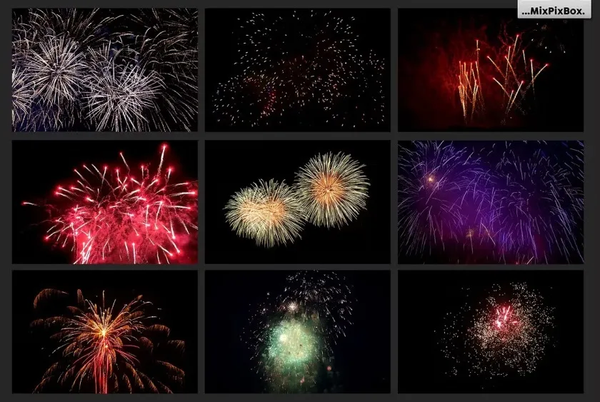 100+高清烟花烟火叠加合成前景素材 附视频教程 100 Fireworks Overlays