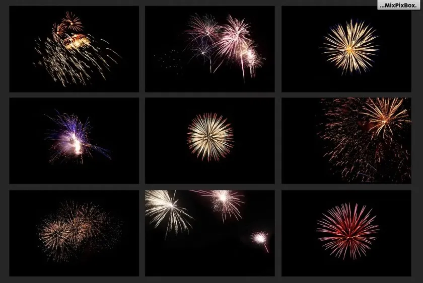 100+高清烟花烟火叠加合成前景素材 附视频教程 100 Fireworks Overlays