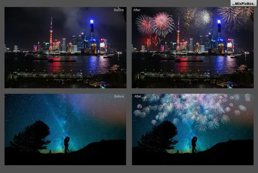 100+高清烟花烟火叠加合成前景素材 附视频教程 100 Fireworks Overlays