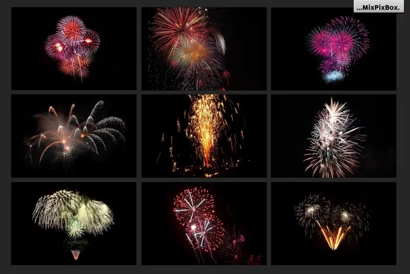 100+高清烟花烟火叠加合成前景素材 附视频教程 100 Fireworks Overlays