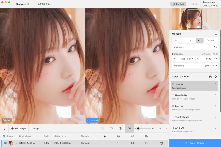 Topaz Gigapixel AI 8.4.0 激活版 人工智能图像无损放大软件/PS插件 Mac英文版下载