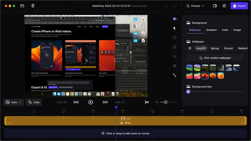 Screen Studio v3.2.4-3640 激活版 Mac智能屏幕录制美化软件