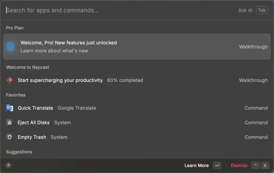 Raycast Pro v1.100.1 破解版 Mac快捷启动器