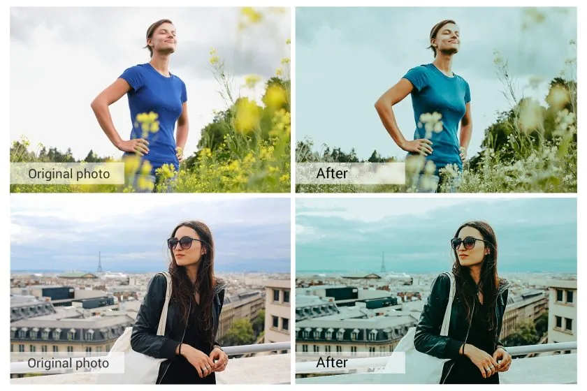 快乐心情青绿调胶片人像Lightroom预设/APP滤镜/Vlog视频调色LUT预设 Happy Mood Lightroom Presets